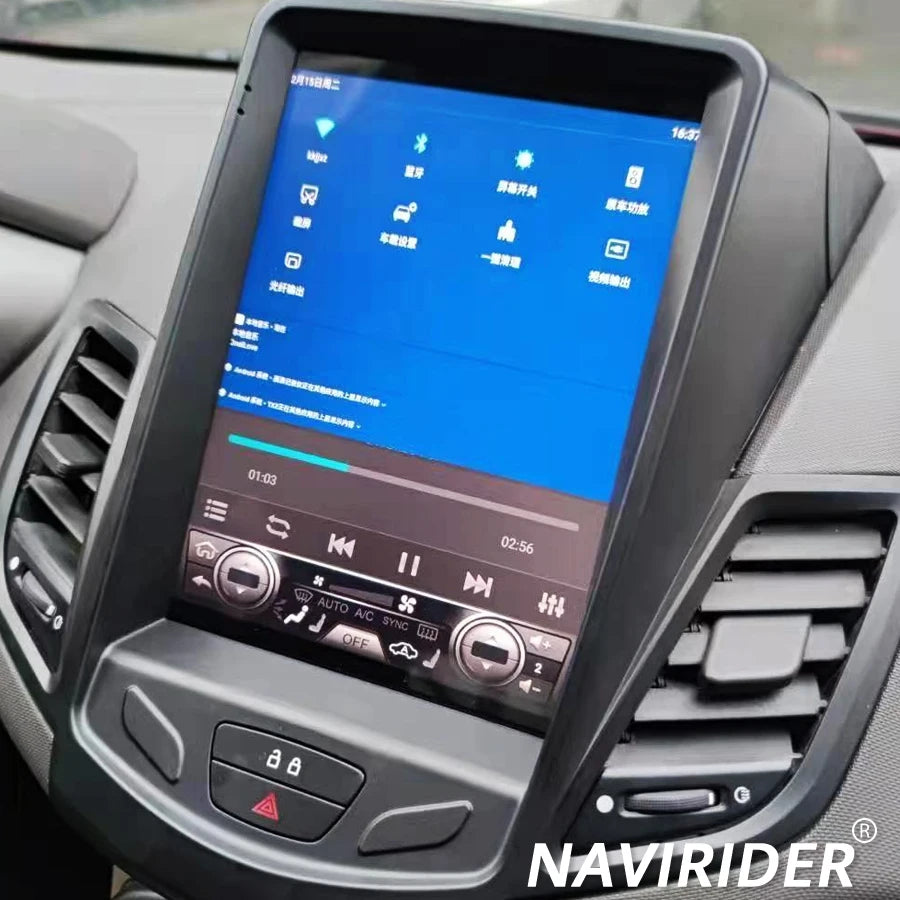 Vertical Screen Android 15 Video Player Carplay For Ford Fiesta 2009-2015 DSP Car Multimed