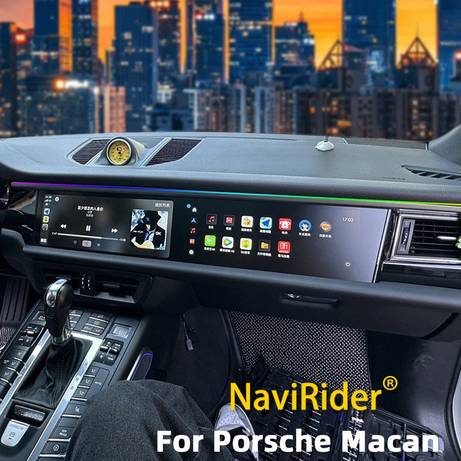 Dual Android Display Screen For Porsche Macan 2014-2017 Stereo Wireless Carplay GPS Naviga