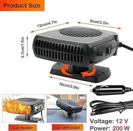 2 in 1 Car Heater Cooling Fan 12V 24V Portable Windshield Defroster Anti-Fog Fast Heating Winter - Automotive LED Light