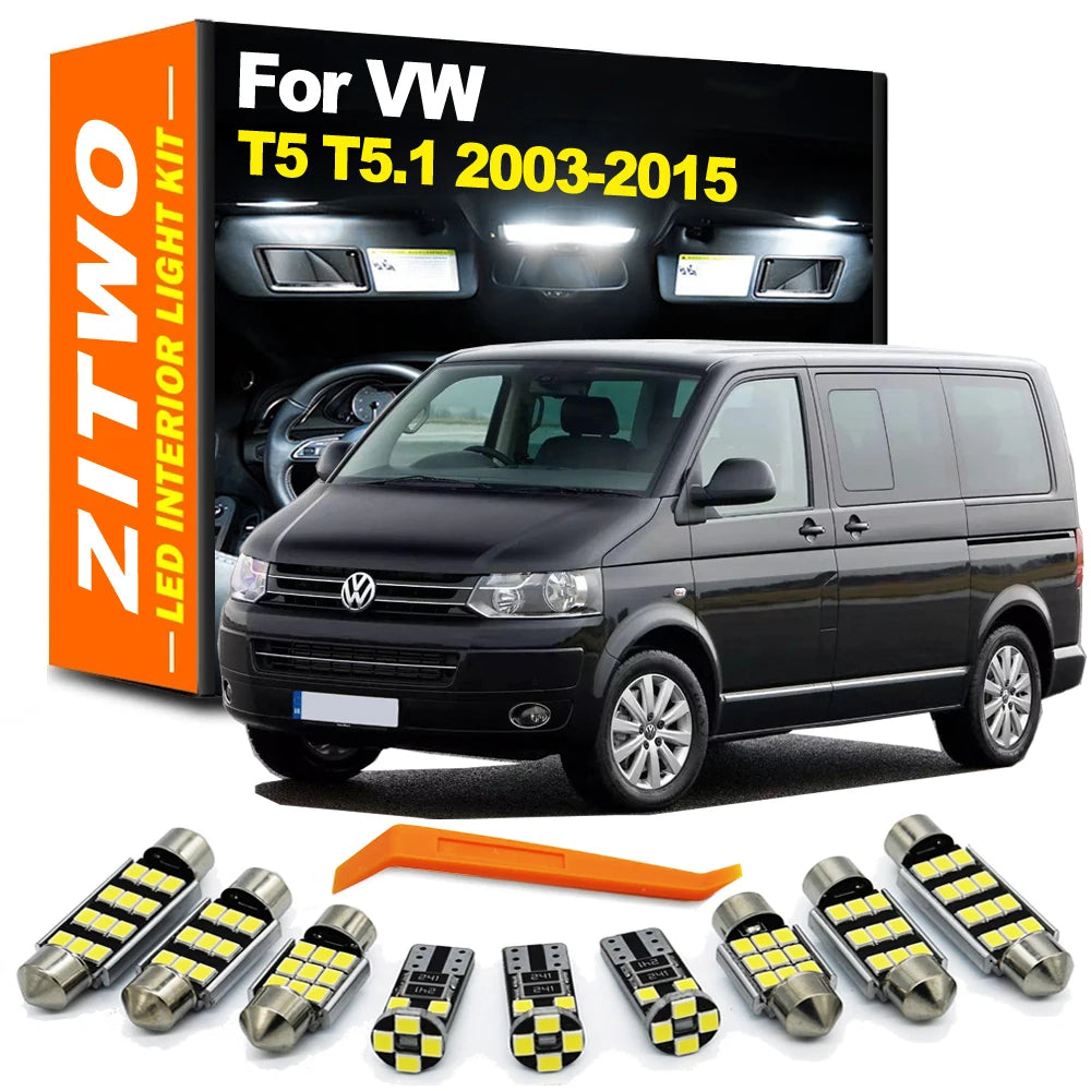 ZITWO 19Pcs LED Bulb Interior Light Kit For VW Volkswagen Multivan Caravelle Transporter T5 T5.1 2003- 2011 2012 2013 2014 2015