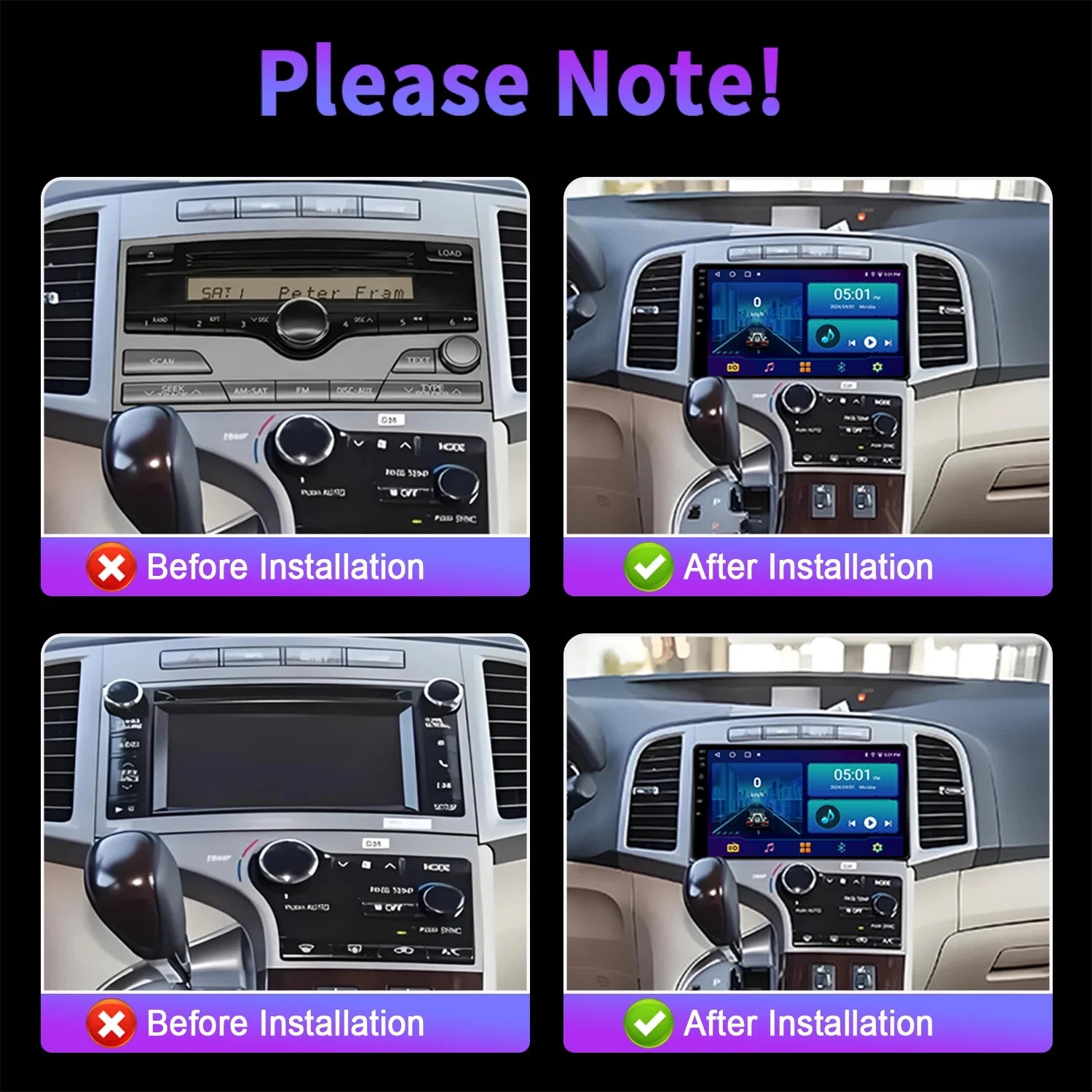 Car Radio For Toyota Venza 2008-2016 4G Head Unit Wireless Bluetooth CarPlay Touch Screen