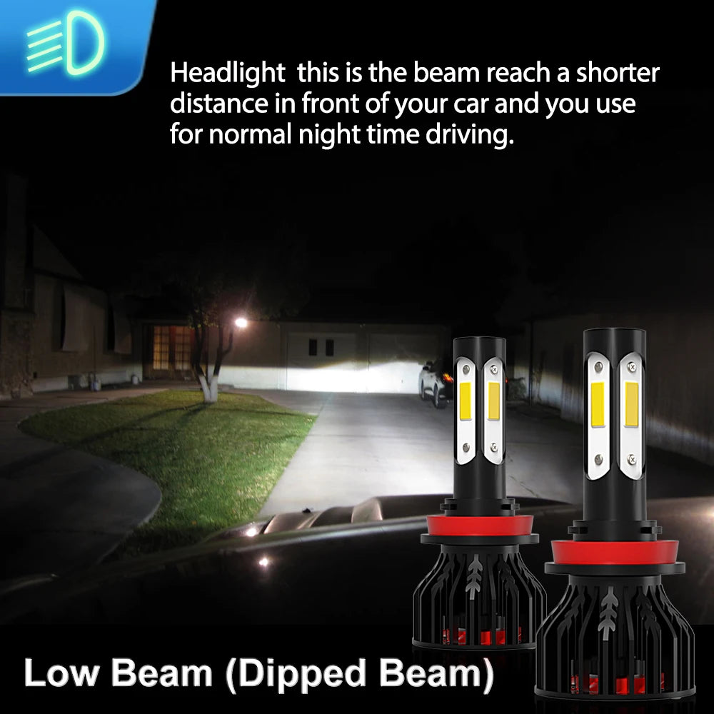 LED 4Side Chip 30000LM Headlight Bulb 9005 H11 6000k White For Honda HRV EX Sport Utility