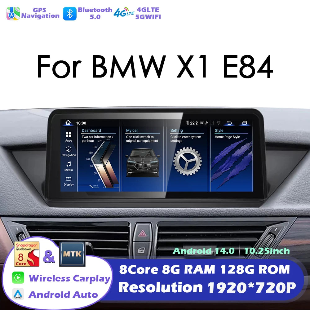 10.25 Car Radio Android For BMW X1 Series E84 CIC / NO Screen Wireless Apple CarPlay Auto