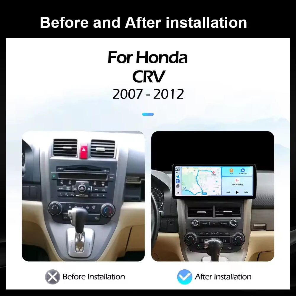 12.3" Android Car Stereo for Honda CRV 2007-2012 with Wireless Carplay, GPS & QLED Touch Screen | AUTOKITSHOP