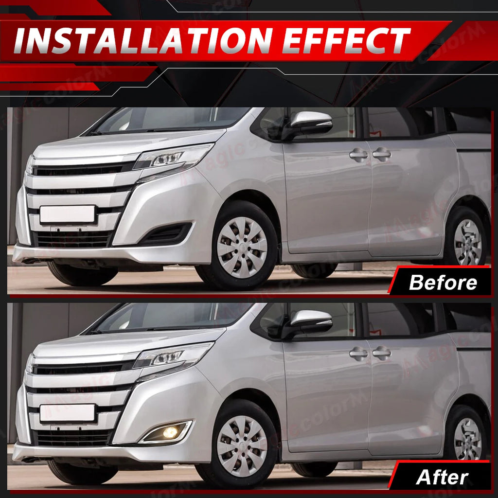 Car Fog Lamps For Toyota Noah 2018 2019 2020 2021 Front Bumper Halogen LED Daylights DRL D | AUTOKITSHOP