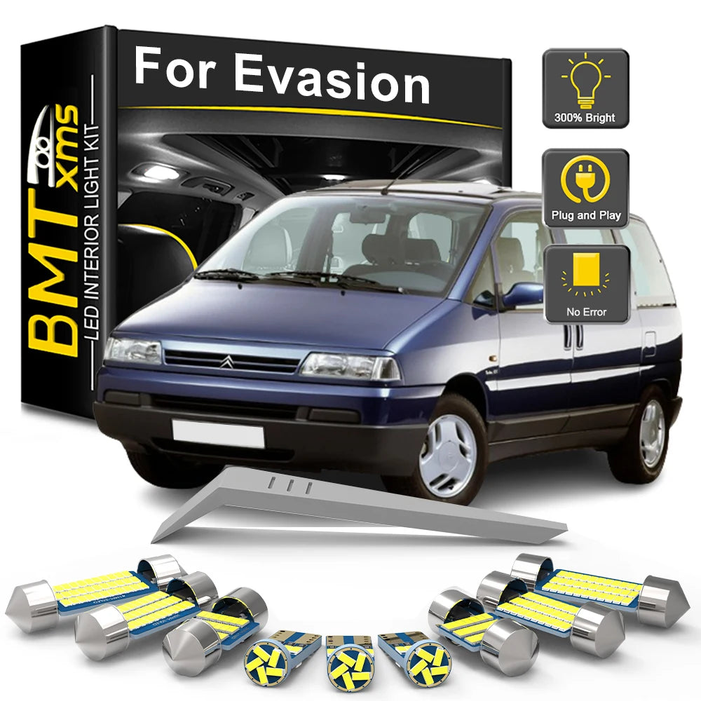 LED Interior Light Kit for Citroen Evasion 1994-1999 - Canbus Dome Map Door Trunk Bulbs | AUTOKITSHOP