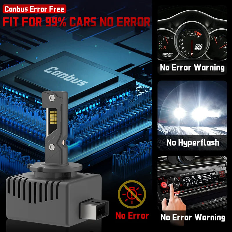 D1S D3S LED Car Headlight Bulbs Canbus D4S D2S D8S 30000LM 300W Super Bright D4R D2R Auto