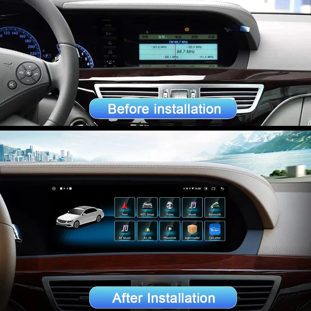 Car Multimedia Wireless Android AUTO CarPlay 10.25inch Tooch Screen For Mercedes Benz S Cl