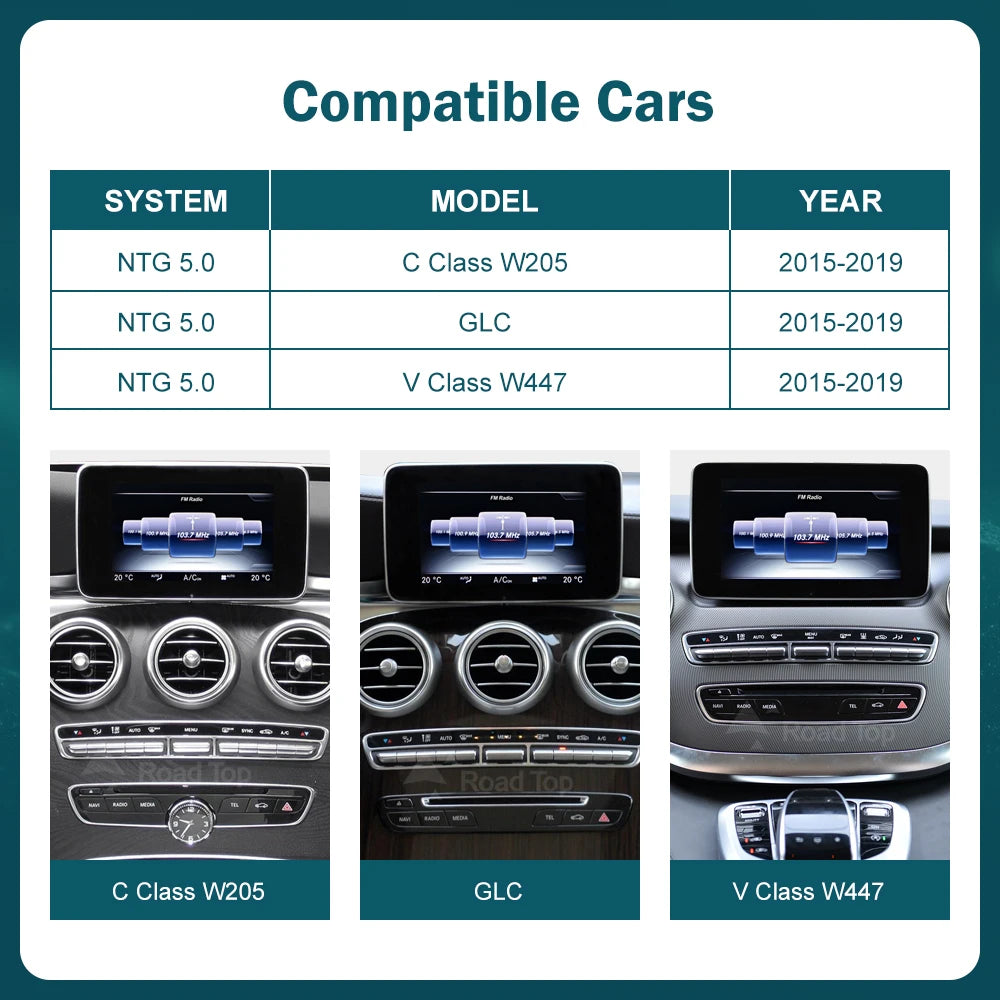 RoadTop Wireless CarPlay Multimedia 12.3 inch Ultra-thin Screen for Mercedes-Benz C Class