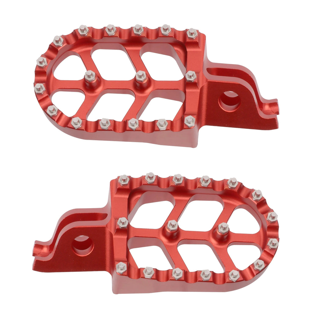 Red CNC Aluminum Motorcycle Foot Pegs Footrest Pedals For Honda CR125 CR250 CRF150R CRF250R CRF2 - Automotive LED Light