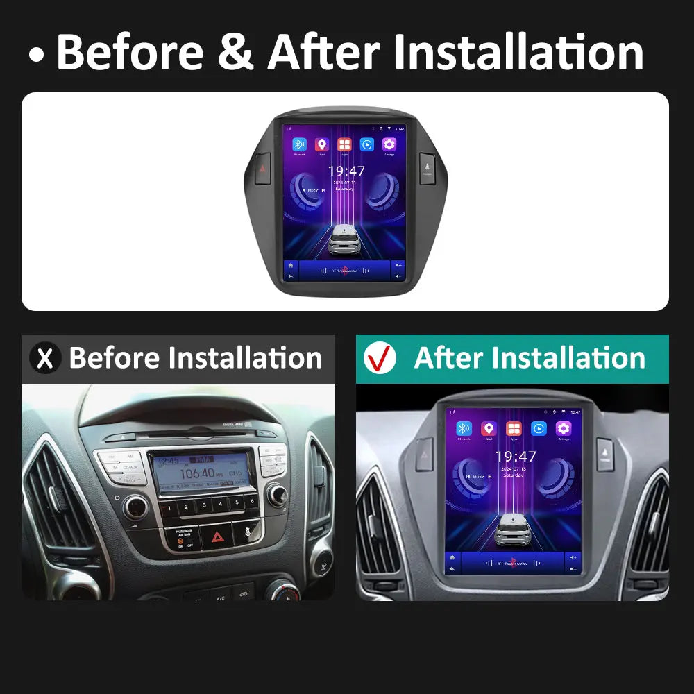 HD Touch Screen Wireless Carplay for Hyundai Tucson 2 LM IX35 2009 - 2015 Android 14 Car M