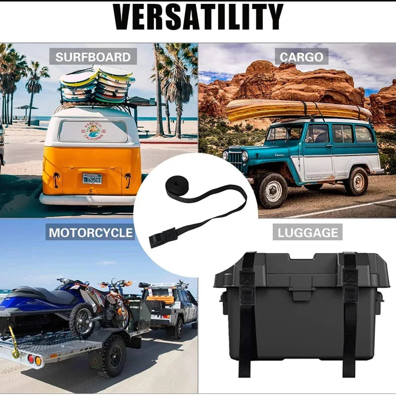 Car Tensioning Belts Black Tie Down Strap Strong Ratchet Belt Luggage Bag Cargo Lashing With Met - Automotive LED Light