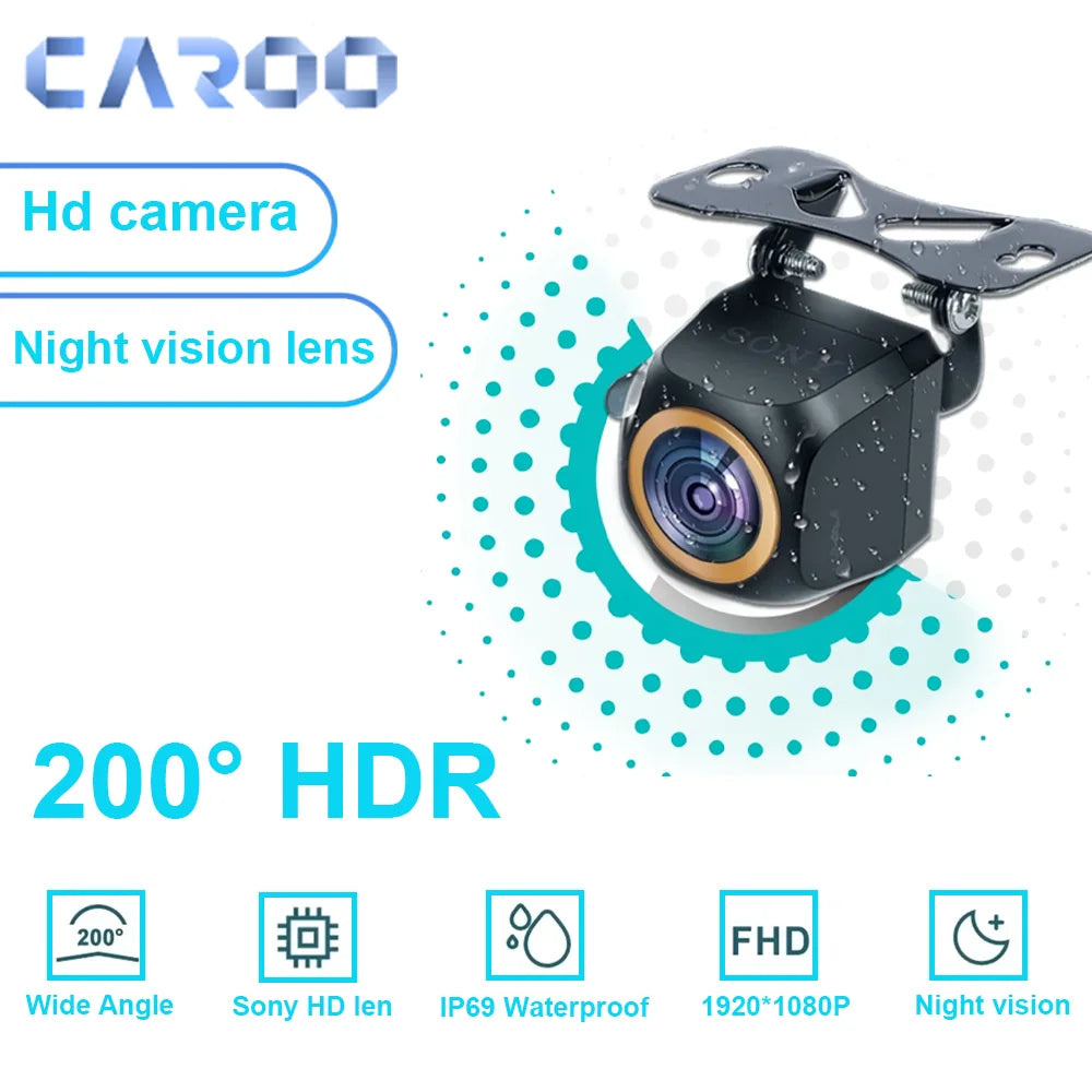 AHD 1920x1080P Car Rear View Camera 200° for Fisheye Golden Lens Full HDR Night Vision Veh