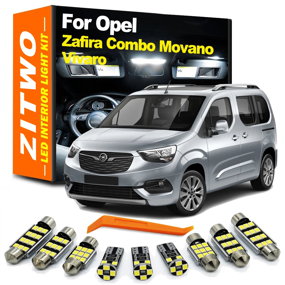 ZITWO Canbus Car LED Bulb Interior Light Kit For For Opel Combo Zafira Frontera Crossland Antara Grandland Movano Mokka Vivaro