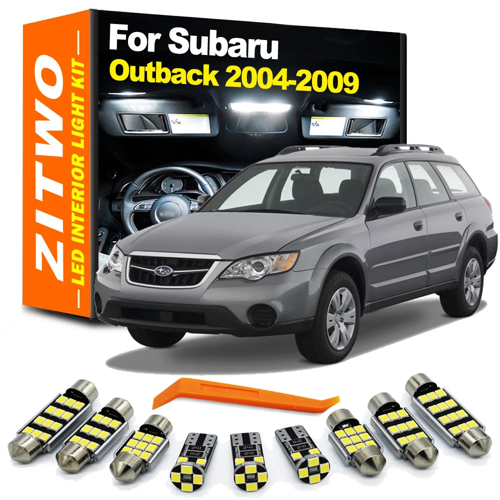 ZITWO 11Pcs Canbus LED Interior Light License Plate Lamp Kit For Subaru Outback BL BP 2004 2005 2006 2007 2008 2009 No Error