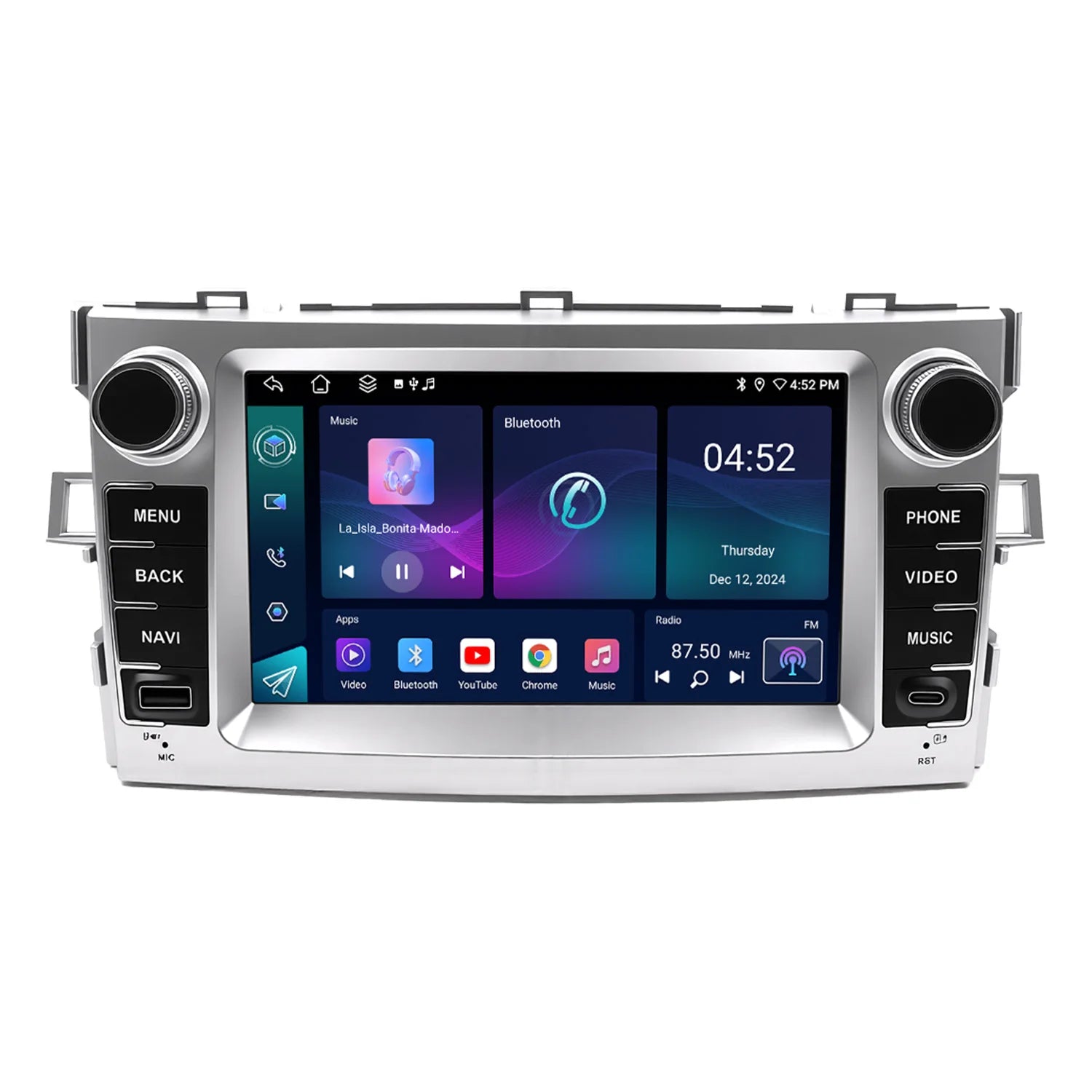 7" Android Car Radio GPS Type-C for Toyota Vellfire 2018-2019 - CarPlay Android Auto Bluetooth Steering Control