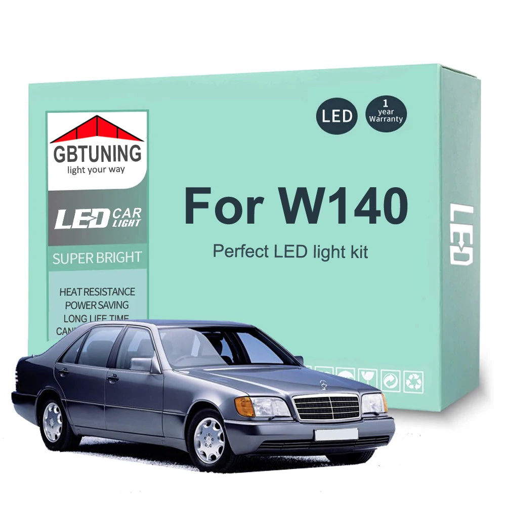 21-Piece LED Interior Light Kit for Mercedes Benz S Class W140 400SE 500SE 600SE S350 S420 S500 S600 1992-1998 - Canb...