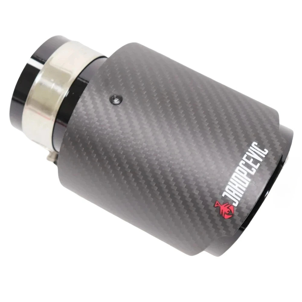 1 Piece Car Matte Carbon Fiber Muffler Tip Universal Exhaust System Pipe Mufflers Nozzle Tip Str - Automotive LED Light