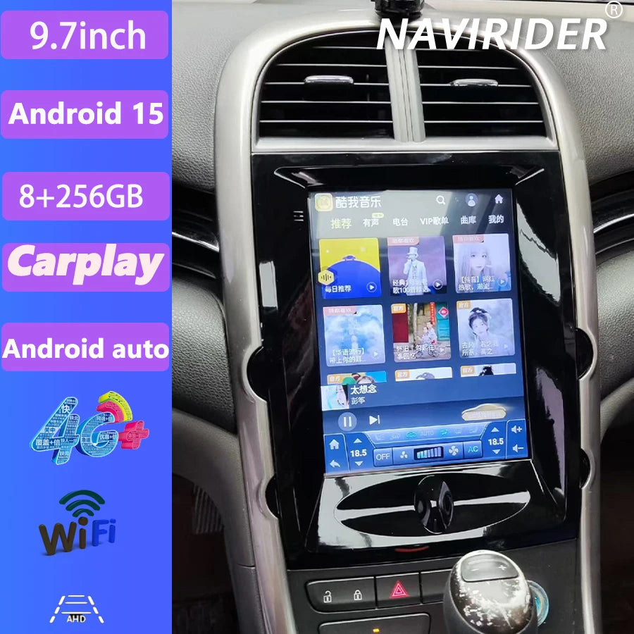 9.7'' GPS CarPlay Android 15 Car Screen For Chevrolet Malibu XL 2012 2013 2014 2015 Radio
