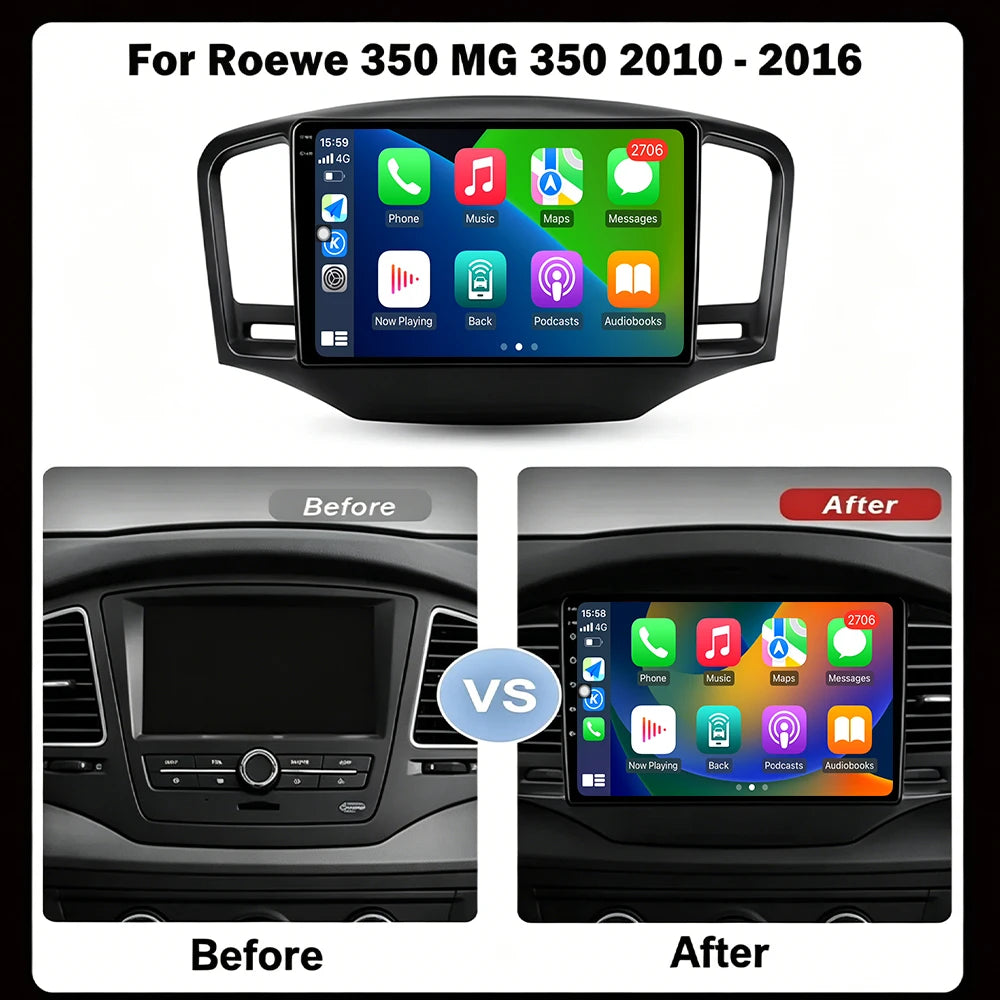 Android 16 Auto Car Radio For Roewe 350 MG 350 2010-2016 Multimedia Video Player Navigatio