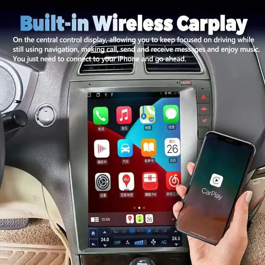 12.8inch For Lexus ES350 ES ES240 ES300 2006-2012 Android15 Screen 2Din Car Radio Carplay  | AUTOKITSHOP