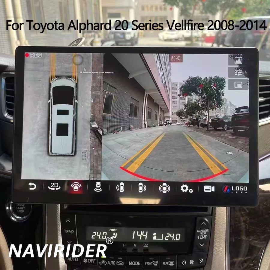 13.3" 2K Android Car Stereo Screen for Toyota Alphard 20 Series Vellfire 2008-2014 Carplay