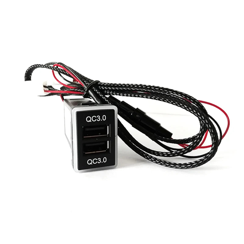 For Toyota Car Fast Charger Dual USB Phone PDA DVR Adapter Plug&Play Cable