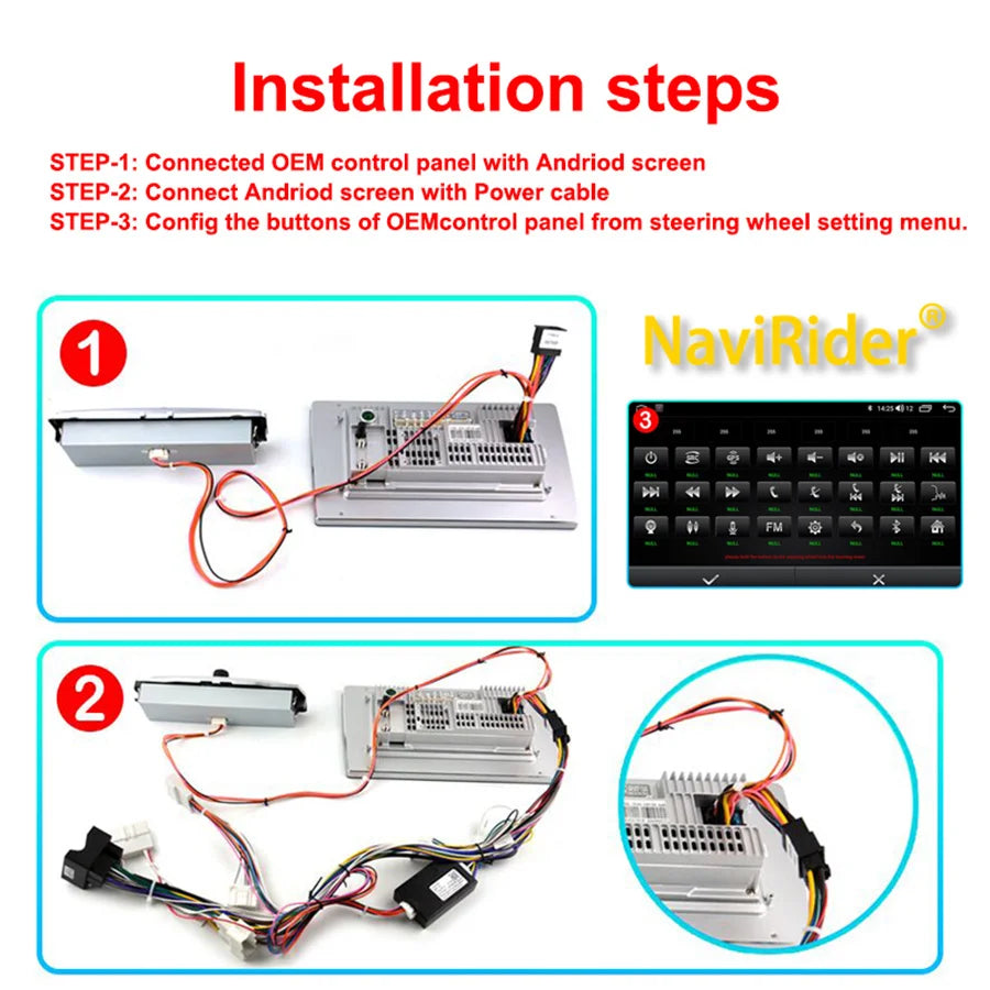 OEM Style Car Radio Control Panel to control Android Screen For Peugeot 407 2004 - 2011 Ca