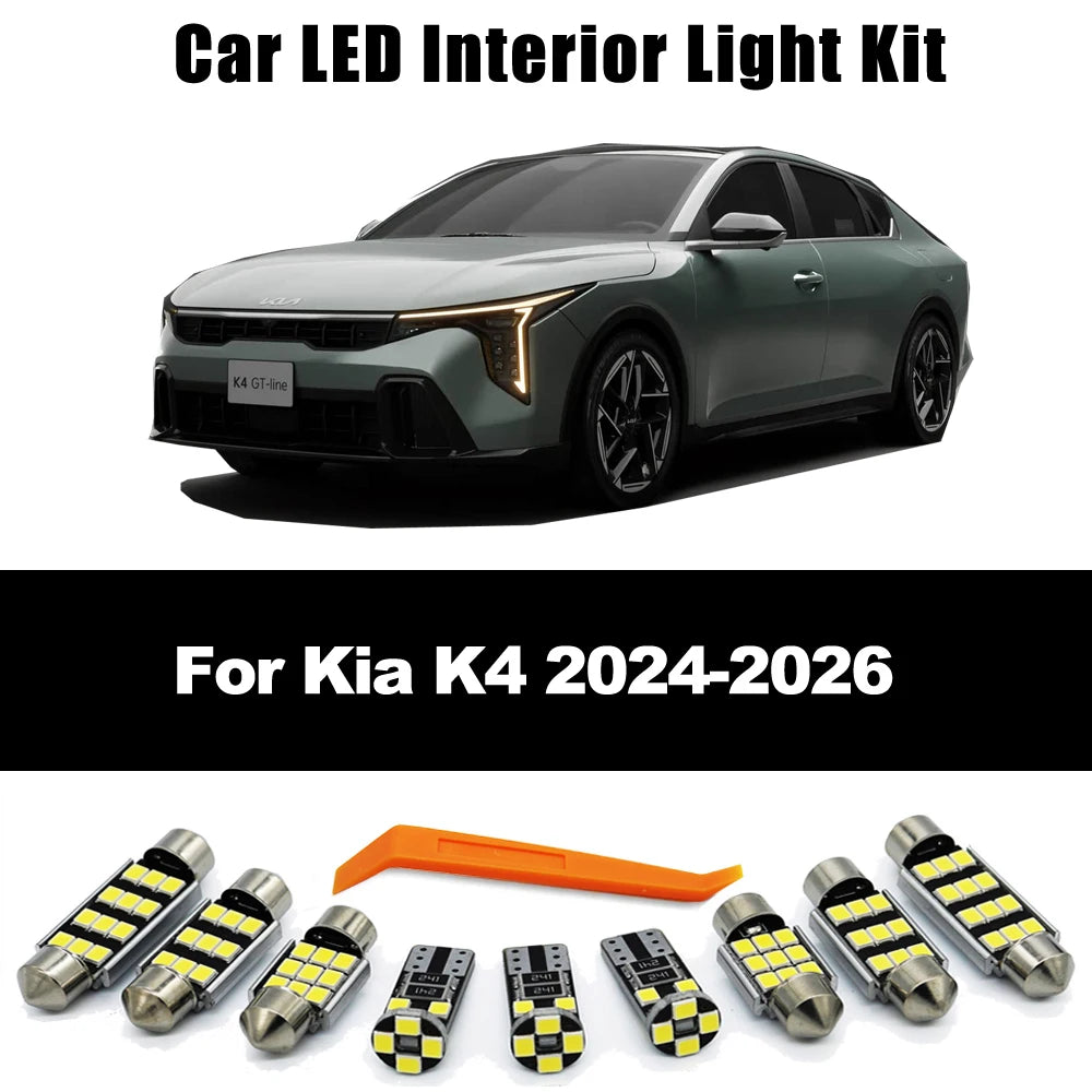 ZITWO 6Pcs Canbus LED Interior Light Bulb Kit For Kia K4 2024 2025 2026 Dome Map Reading Light License Plate Lamp Kit