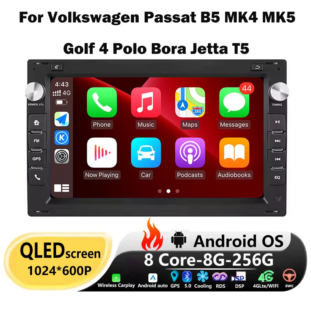 Wireless Carplay For Volkswagen Passat B5 MK4 MK5 Golf 4 Polo Bora Jetta T5 Android 16 Aut