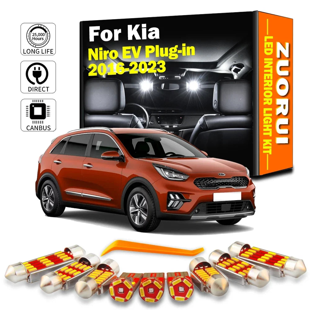 13-Piece LED Interior Light Kit for Kia Niro EV Plug-in - Canbus Error-Free Bulbs | AUTOKITSHOP