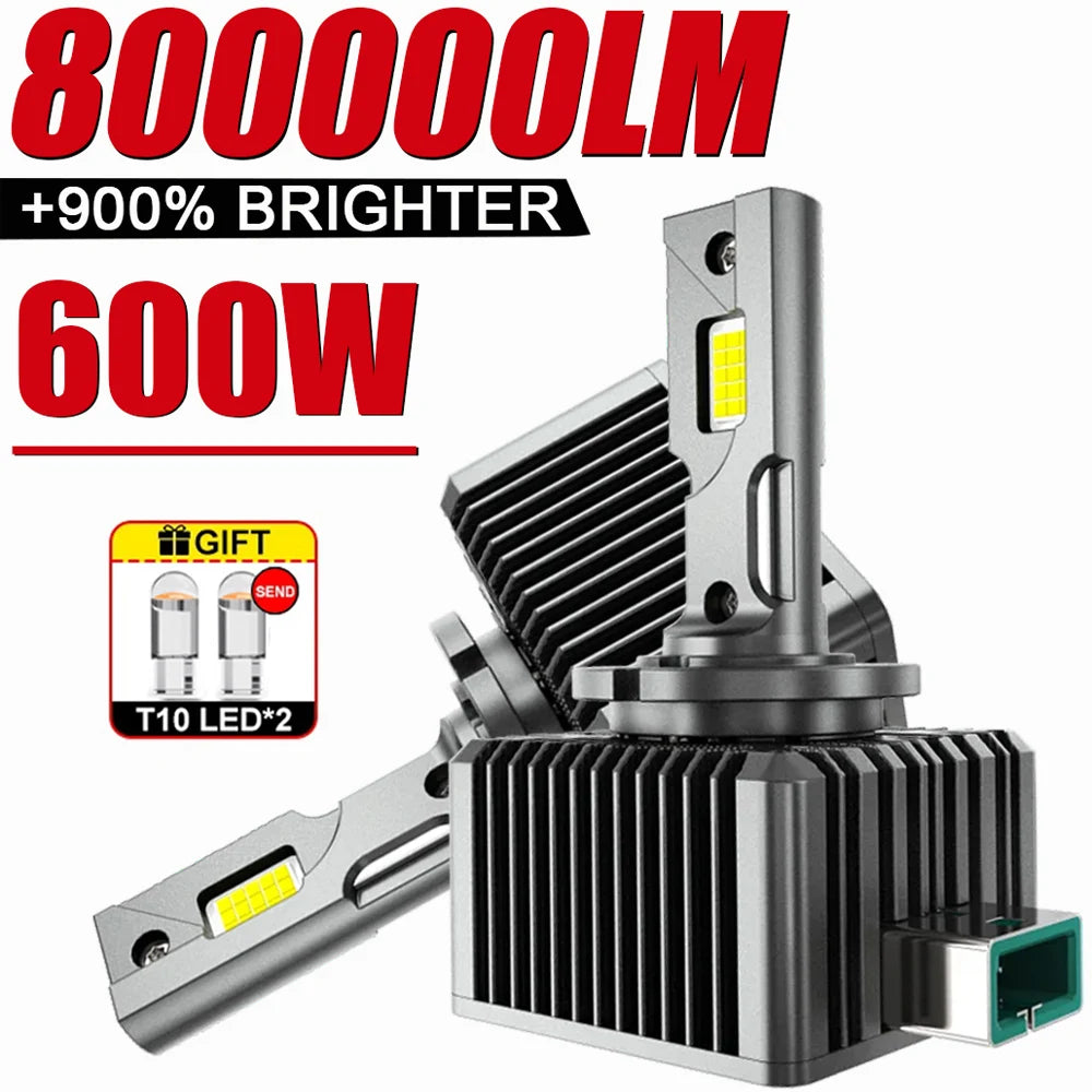 D1S LED Headlights HID D3S D2S D4S D8S D1R D3R High Quality Double copper Tube LED 800000L