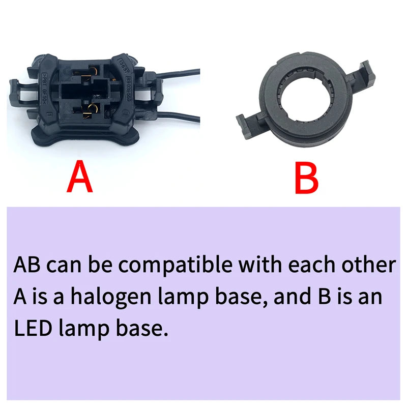 H7 LED Adapters Holder For Peugeot 2008 3008 508 Citroen C5 DS5 DS6 Ford Mondeo Headlight
