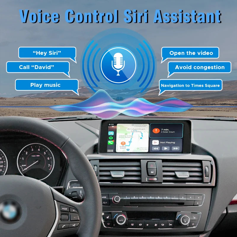 Wireless Radio CarPlay For BMW 1 Series CIC E81 E82 E87 E88 2008-2012 Android Auto Mirror