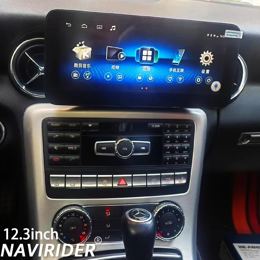 12.3inch GPS Car Radio For Benz SL SLK SLC300 SLC200 SLC260 SLK350 SL350 2010-2019 SIM Blu