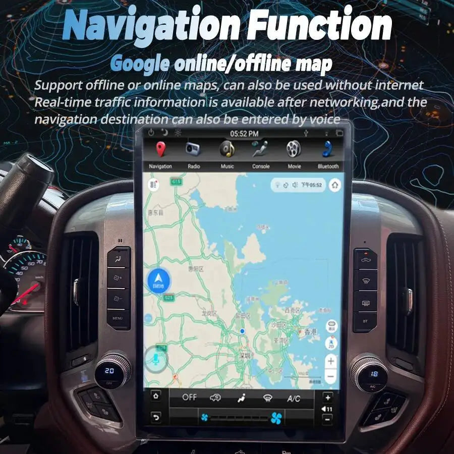 15.6" Dual System Android Car Radio For GMC SIERRA Silverado 2014-2023 Multimedia Video Pl | AUTOKITSHOP