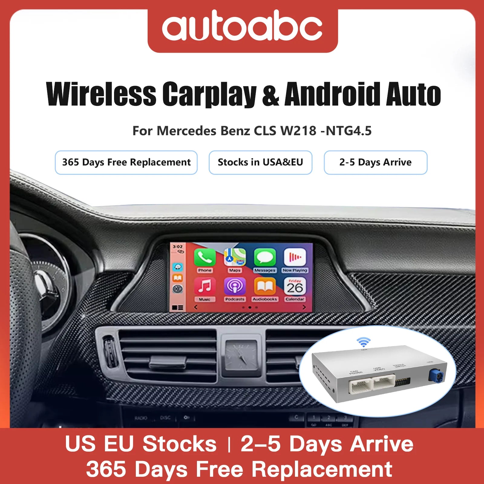 Wireless CarPlay for Mercedes Benz CLS W218 2011-2015 NTG4.5/4.7 Con Android Auto Mirror L | AUTOKITSHOP
