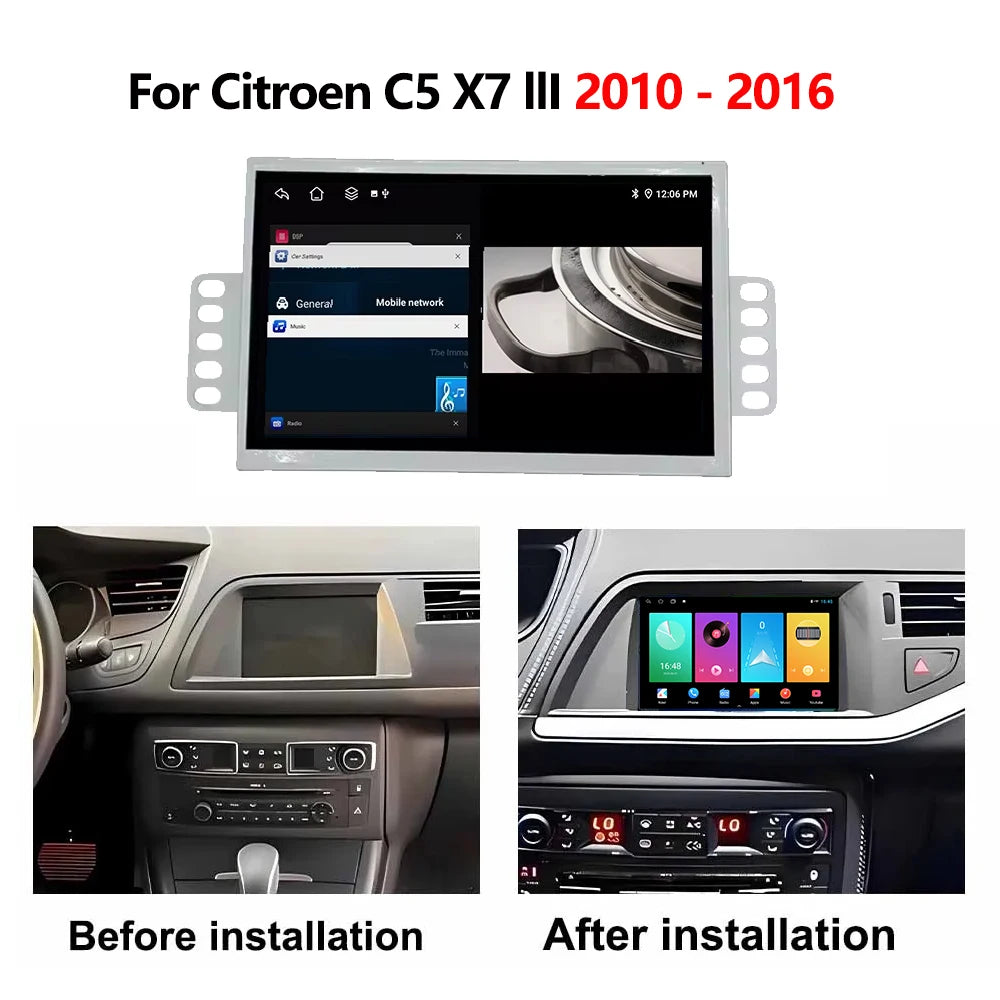 7” For Citroen C5 X7 III 2010-2016 Car Radio Wireless Carplay GPS Navigation Multimedia Vi | AUTOKITSHOP