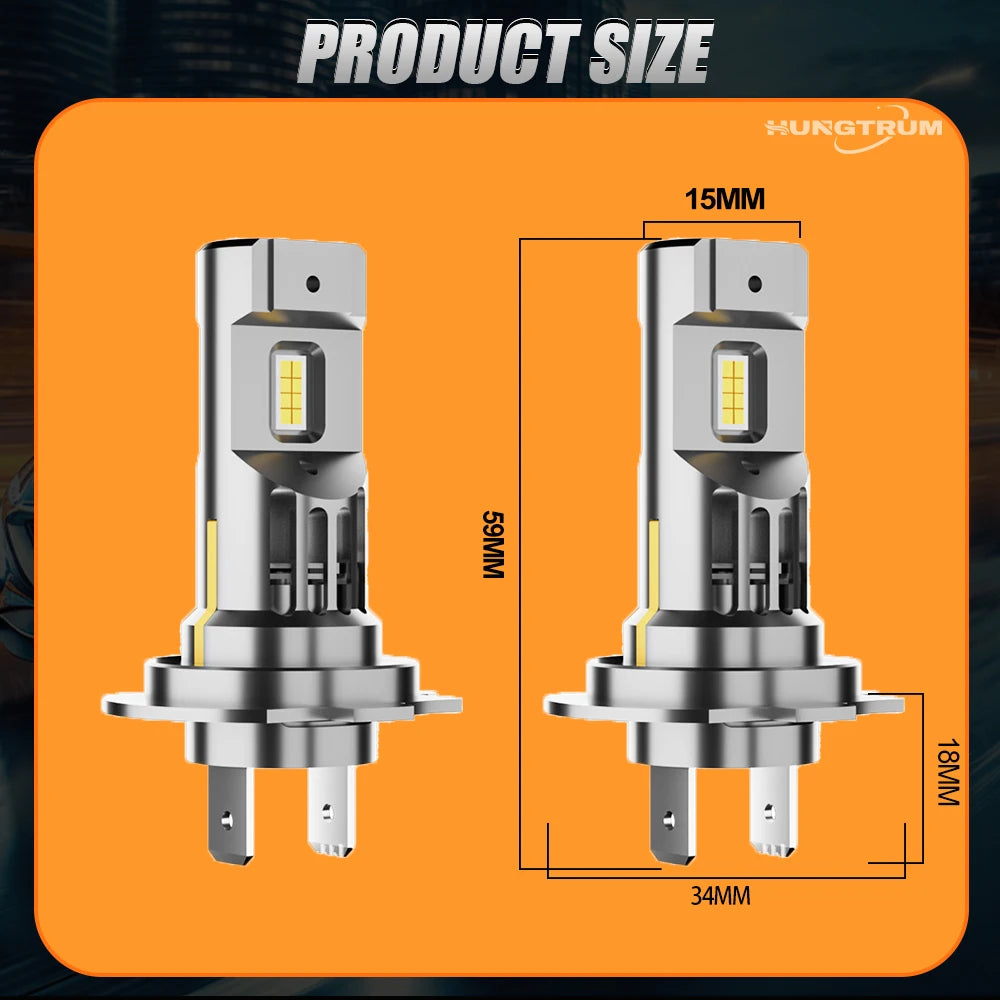 H7 LED Headlight Canbus Bulb Super Bright 1:1 Mini Size Led Lights for Car Upgrade Spotlig