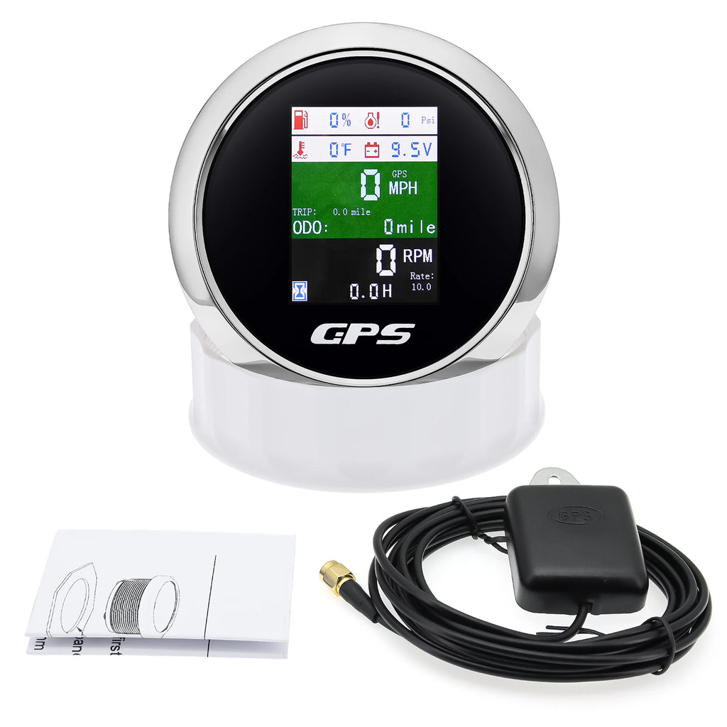 6 in 1 Multi-functional 85MM GPS Speedometer+Fuel Level+Water Temp+Oil Press+Volt+Tachometer Tem - Automotive LED Light