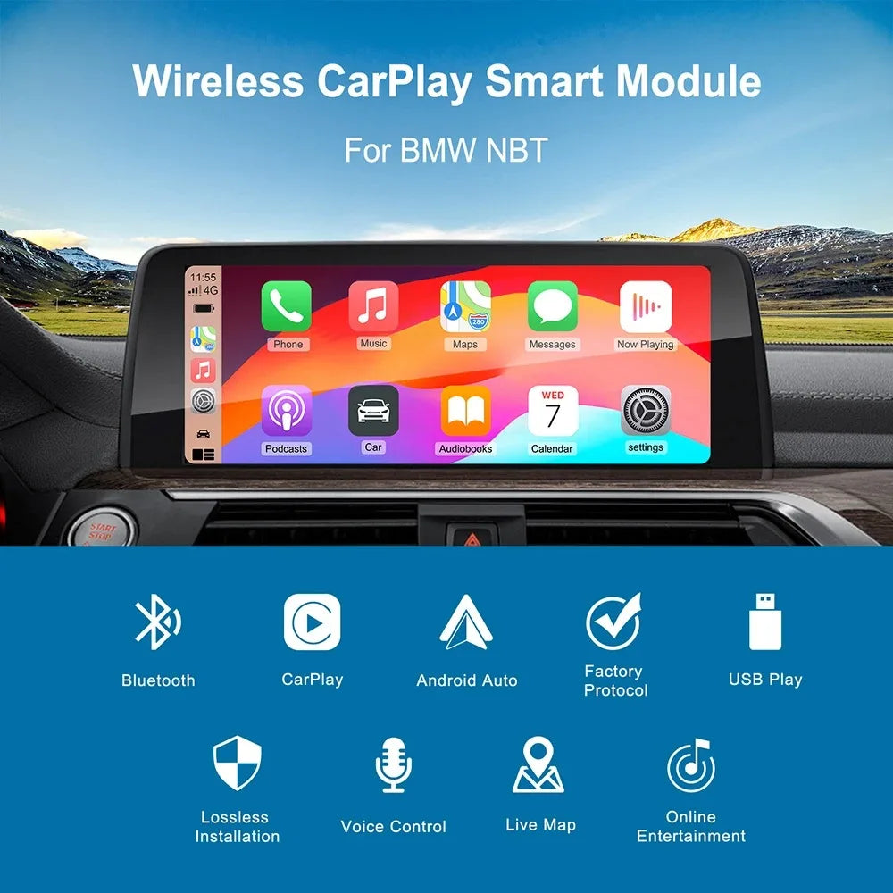 CARABC Wireless CarPlay Android Auto module For BMW NBT 1 2 3 4 5 7 Series F20 F21 F23 F30 | AUTOKITSHOP
