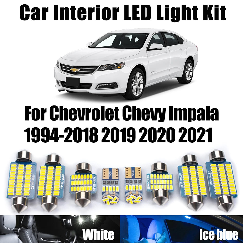 LED Interior Light Kit for Chevrolet Chevy Impala 1994-2018 - Canbus Dome Map Door Trunk Bulbs | AUTOKITSHOP