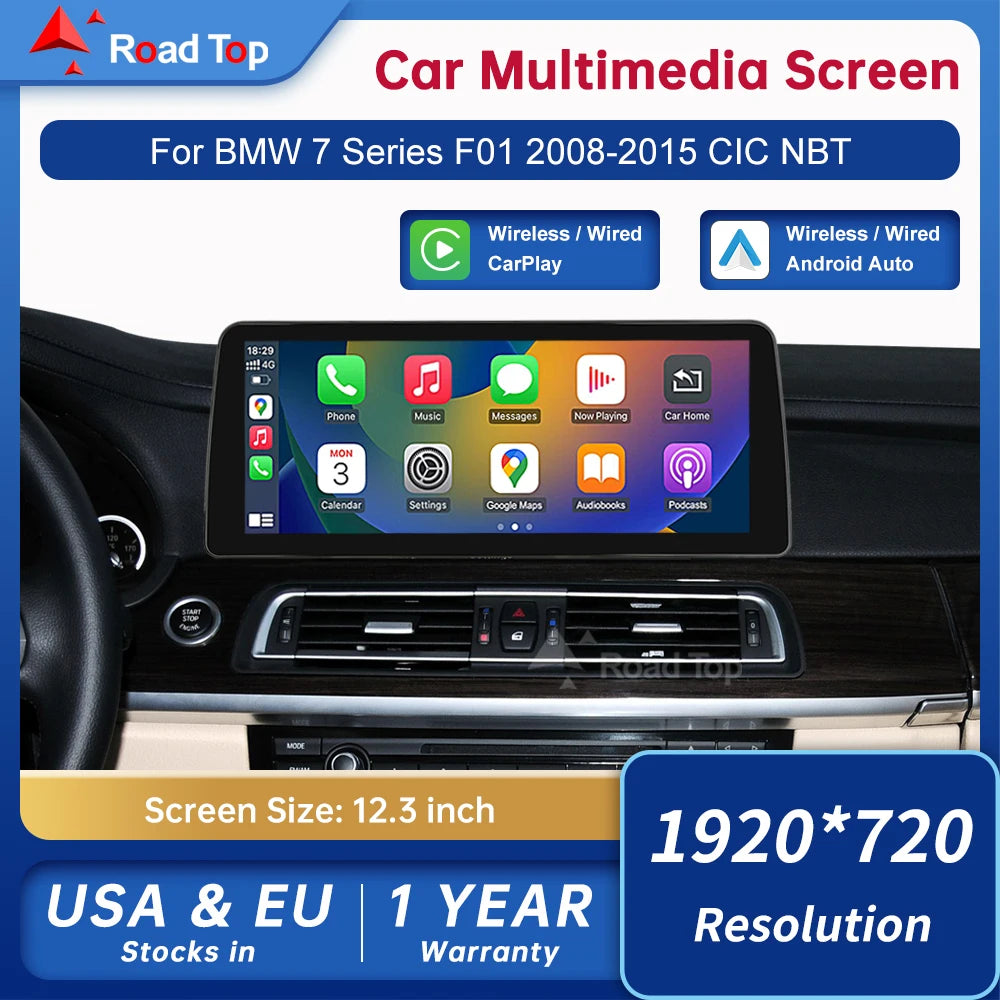 1920*720 Multimedia Display For BMW 7 Series F01 2008-2015 CIC NBT 12.3 Inch Touch Screen  | AUTOKITSHOP
