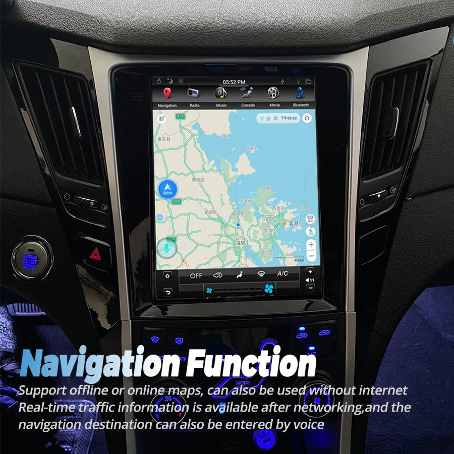 256GB Screen For Hyundai Sonata 8 Android 14 2010-2015 Car Radio Multimedia Video Player N