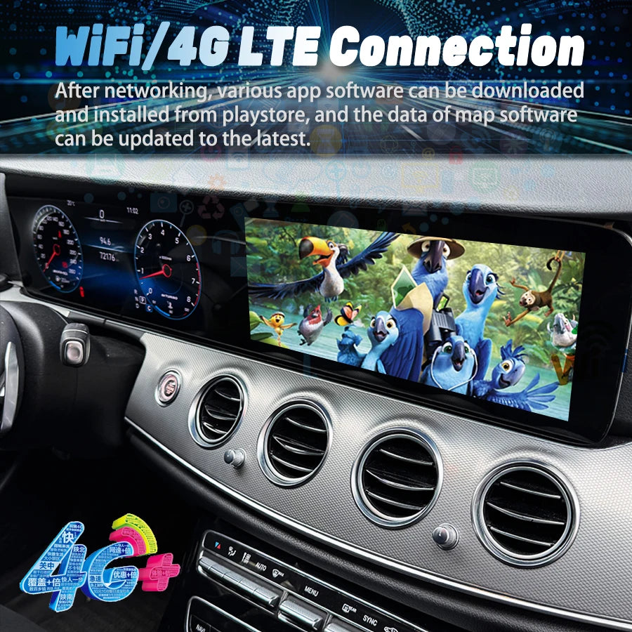 Car Radio 12.3+12.3inch For Mercedes Benz E class W213 NTG5.0/5.5 2016-18 Android 14 Video | AUTOKITSHOP