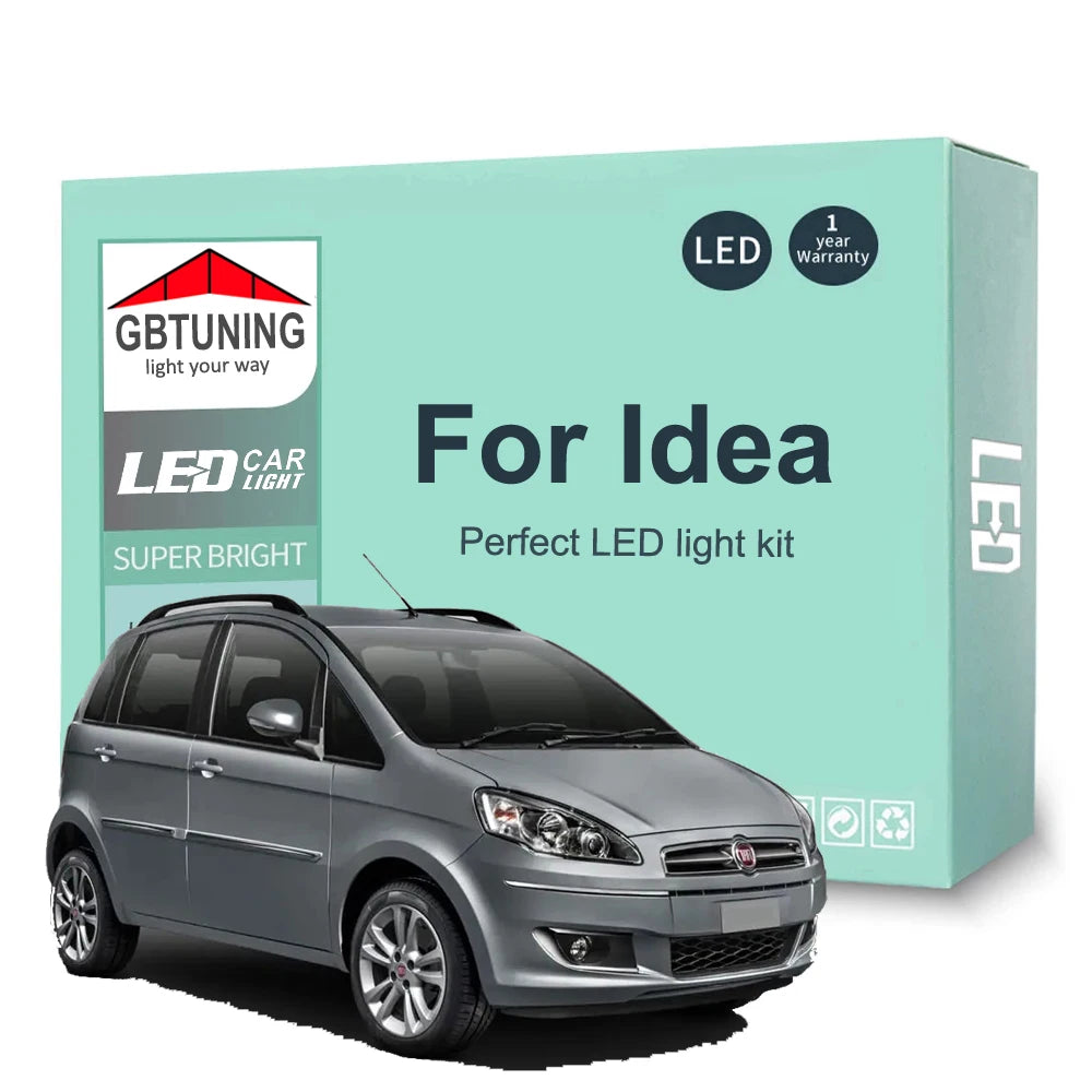 10-Piece LED Interior Light Kit for Fiat Idea 2003-2008 - Canbus Dome Map Door Trunk Bulbs | AUTOKITSHOP