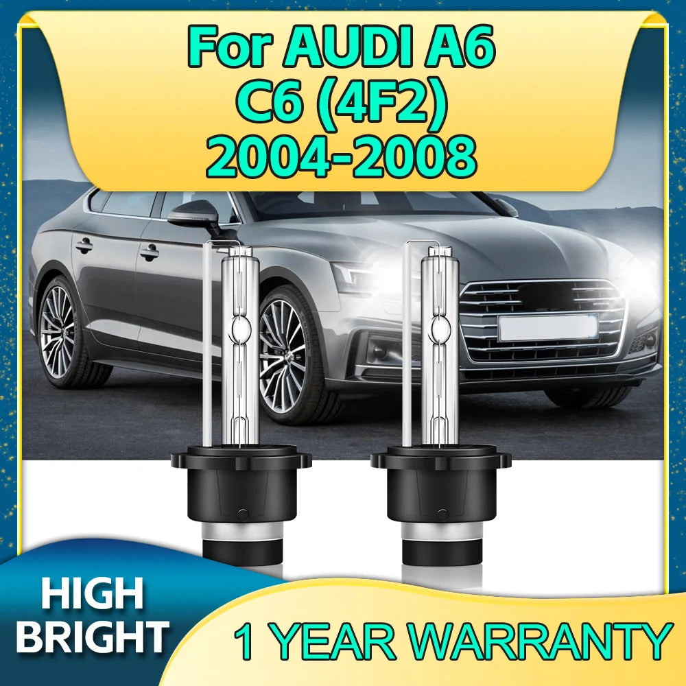 Car HID Light Bulb 35W D2S Xenon Headlight 3800Lm 6000K More brightness For AUDI A6 C6 4F2