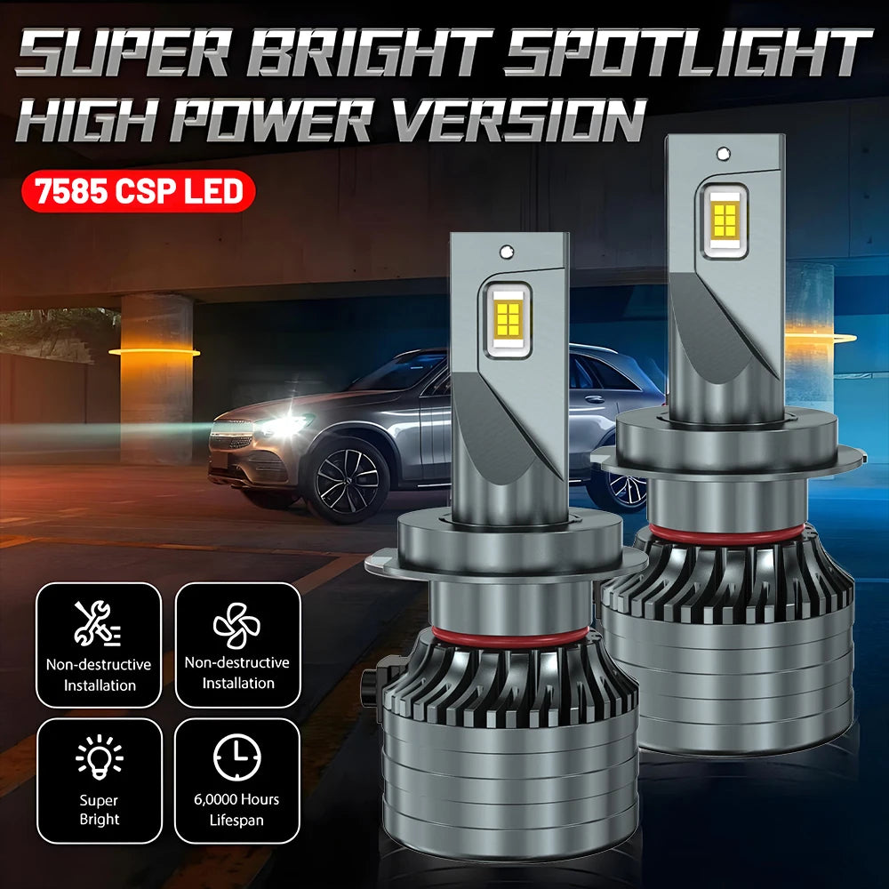 H7 LED 3000000LM Headlights Canbus 6000K H1 H4 H11 9012 HIR2 H8 H9 9005 9006 HB3 HB4 High
