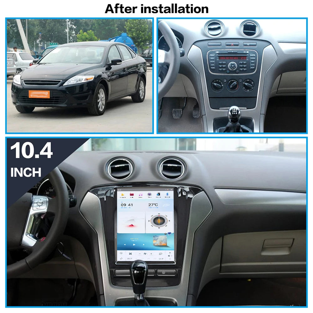 Carplay Android13 Car GPS Navigation For Ford Mondeo Fusion MK4 2010-2013 Tesla Style Auto