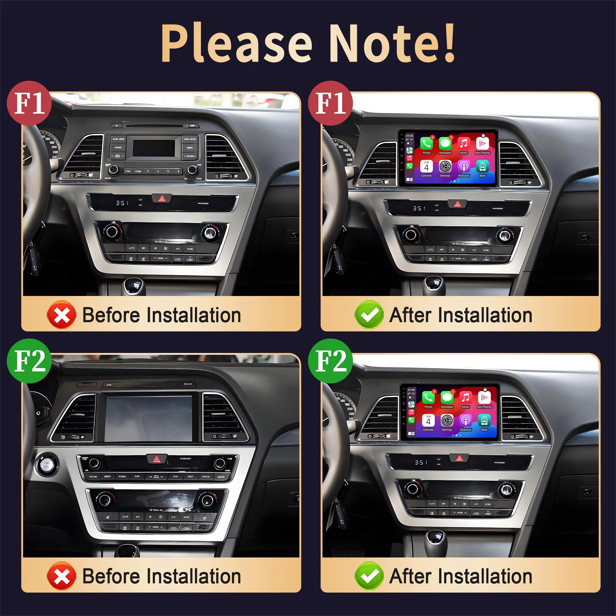For Hyundai Sonata 7 LF 2014-2020 Car Radio Multimedia Android 14 Wireless BT CarPlay Navi